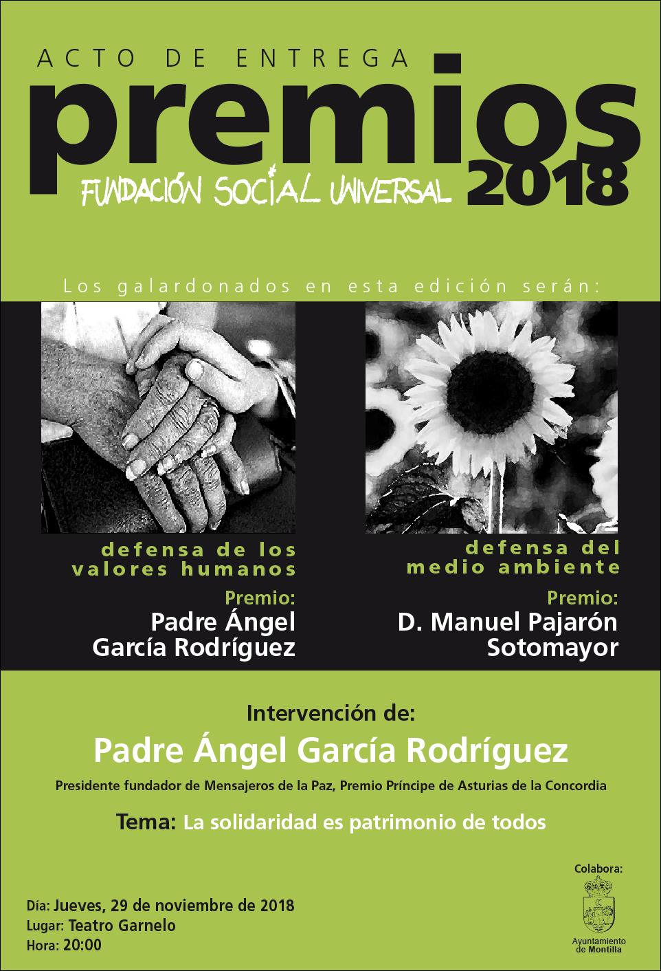 Padre Ángel García y Manuel Pajarón, Premios Fundación Social Universal  2018 - AFA - Asociaciones y Fundaciones Andaluzas