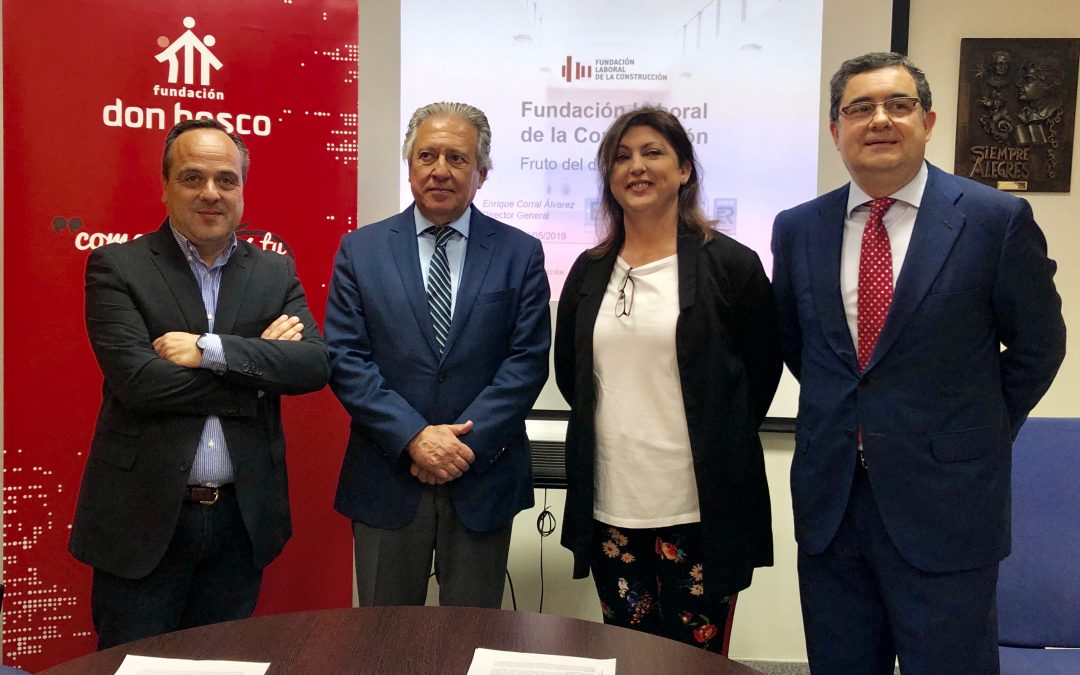 La Fundación Laboral de la Construcción y la Fundación Don Bosco firman un acuerdo para realizar acciones que mejoren la empleabilidad de personas con riesgo de exclusión social