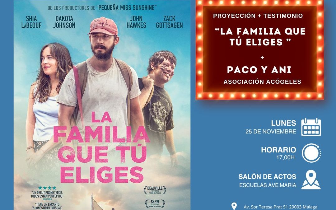 La proyección de «La familia que tú eliges» y el testimonio de Paco y Ani de la Asociación Acógeles en el Ciclo de Cine y Humanismo «Vínculos que dan la vida»